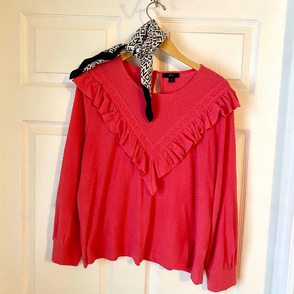 EUC JCrew women's pink top - sz M
